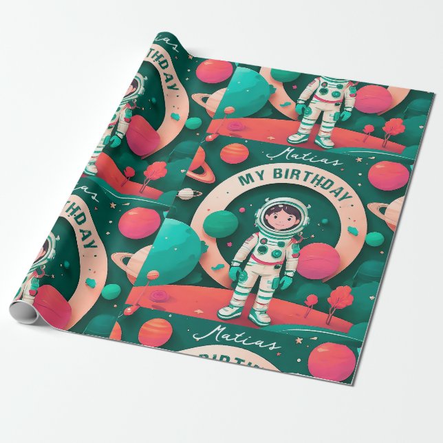 Papier Cadeau Papel regalo cumpleaños personalizado (Déroulé)