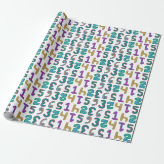 Papier Cadeau Paper de Colorful Numbers