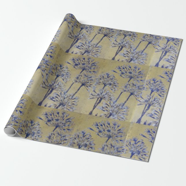 PAPIER CADEAU PAPER WRAPPING. AGAPANTHUS DORÉ (Déroulé)