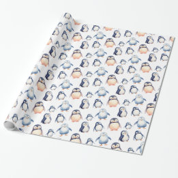 Papier Cadeau Papier à enveloppement à thème Penguin Winter Wond