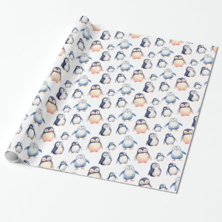 Papier Cadeau Papier à enveloppement à thème Penguin Winter Wond