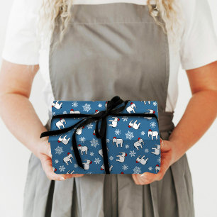 Papier Cadeau Papier à enveloppement blanc de Noël à éléphant (b