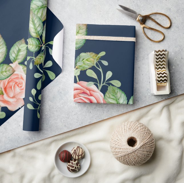 Papier Cadeau Papier à enveloppement bleu rose (Artisanat)