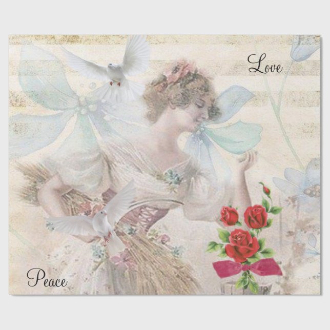 Papier Cadeau Papier à enveloppement brillant Victorian (Plat)