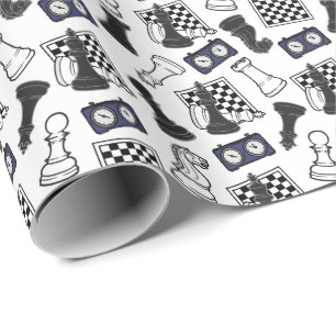 Papier Cadeau Papier à enveloppement d'échecs