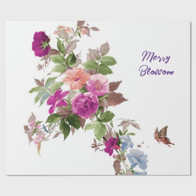 Papier Cadeau Papier à enveloppement floral (Plat)