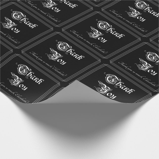 Papier Cadeau Papier à enveloppement "Merci" luxueux et opulent (Coin)