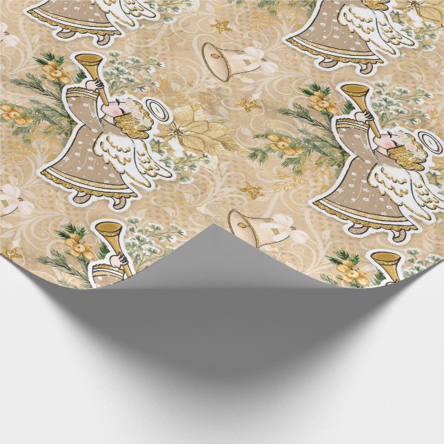 Papier Cadeau Papier à enveloppement mignon Angel Noël (Coin)