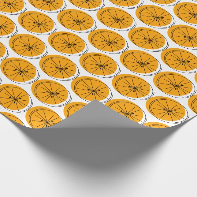 Papier Cadeau Papier à enveloppement orange Citrus (Coin)