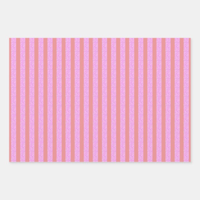 Papier cadeau papier à envelopper à ruban rose (Devant)