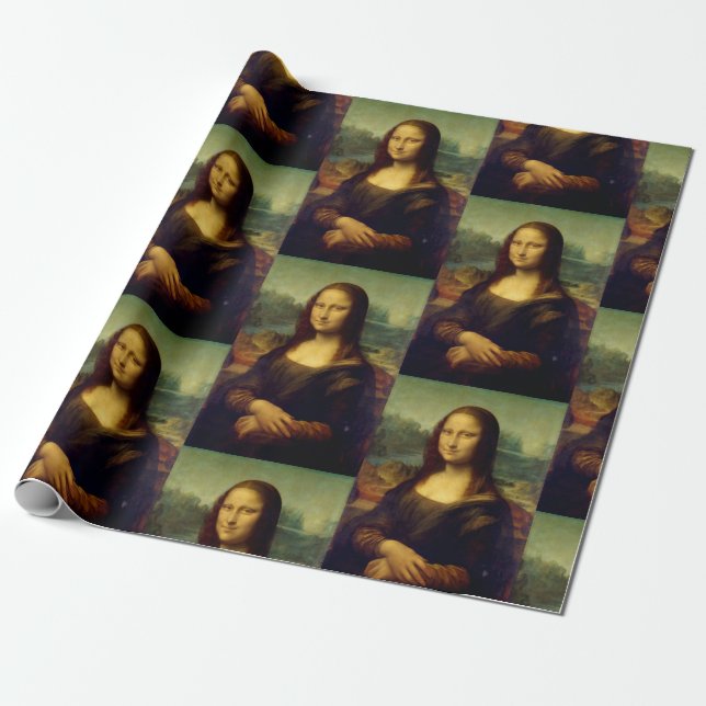 Papier Cadeau Papier à envelopper avec Mona Lisa Imprimer (Déroulé)
