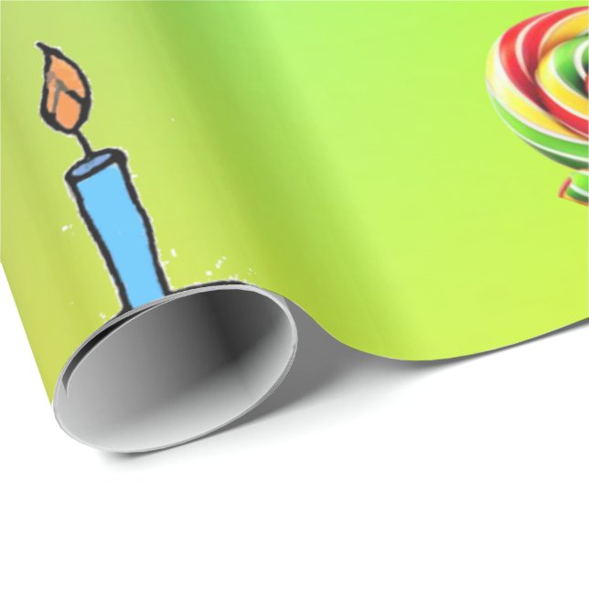 Papier Cadeau Papier à envelopper brillant Joyeux anniversaire (Coin rond)