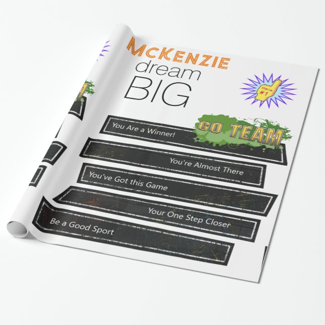 Papier Cadeau Papier à envelopper brillant Réussite sportive (Déroulé)