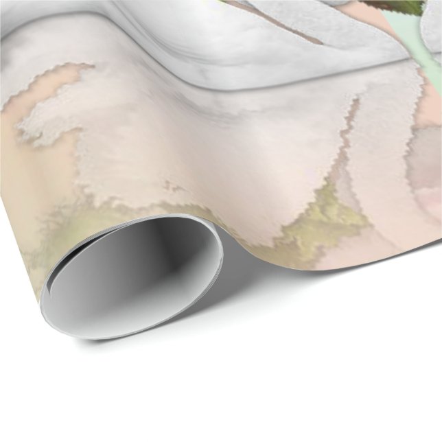 Papier Cadeau Papier à envelopper brillant Teddy Bear Angel (Coin rond)