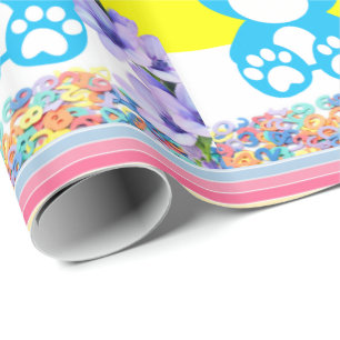 Papier Cadeau Papier à envelopper brillant Teddy Colorful Teddy