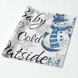 Papier Cadeau Papier à envelopper de Noël Bébé il fait froid deh