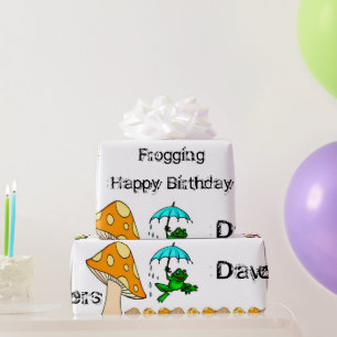 Papier Cadeau Papier à envelopper Frog Champignons