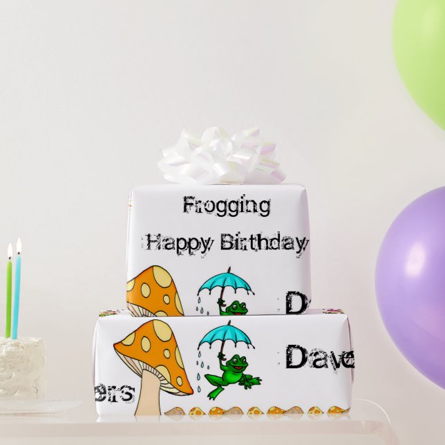 Papier Cadeau Papier à envelopper Frog Champignons (Cadeaux de fête)