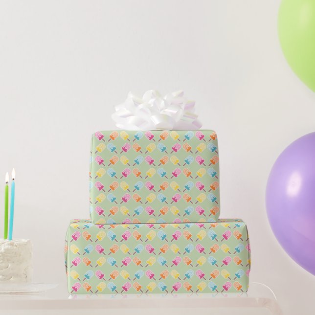 Papier Cadeau Papier à envelopper - Pastel Popsicle Motif (Cadeaux de fête)