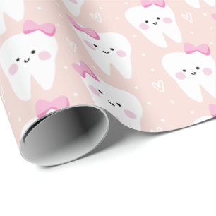 Papier Cadeau Papier à envelopper pour dent mignonne pour fille