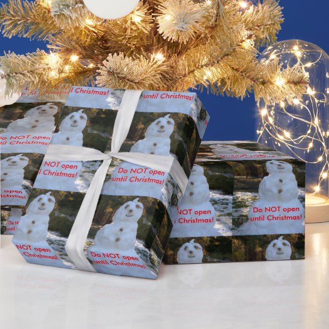 Papier Cadeau Papier à envelopper Snowman ne s'ouvre pas avant N (Vacances)
