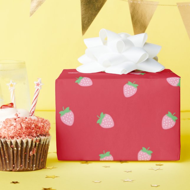 Papier Cadeau Papier à fraise (Fête d'anniversaire)
