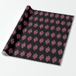 Papier Cadeau Papier à Motif en dentelle rose et noire<br><div class="desc">Un joli motif de dentelle rose et noir décore cet élégant papier d'emballage. Ce papier d'emballage élégant est parfait pour un anniversaire,  mariage,  Noël,  filles,  ados,  femmes,  etc... . Le design est issu de l'art original.</div>