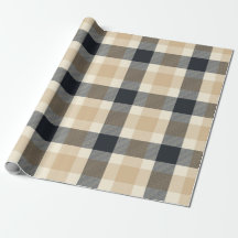 Papier à Motif plaqué neutre Brown Tartan