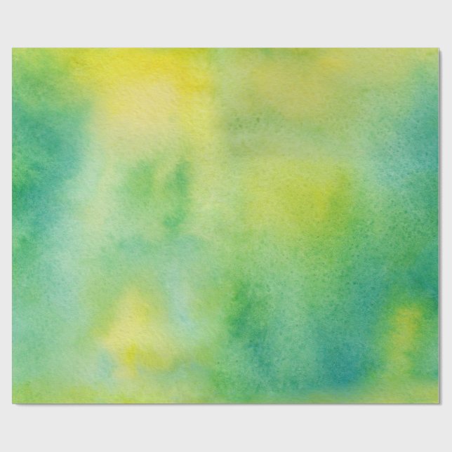 Papier Cadeau Papier Abstrait à enveloppement jaune et vert (Plat)