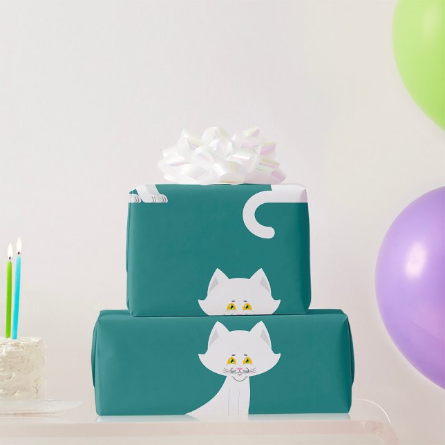 Papier Cadeau Papier blanc pour enveloppement de chats (Créateur téléchargé)