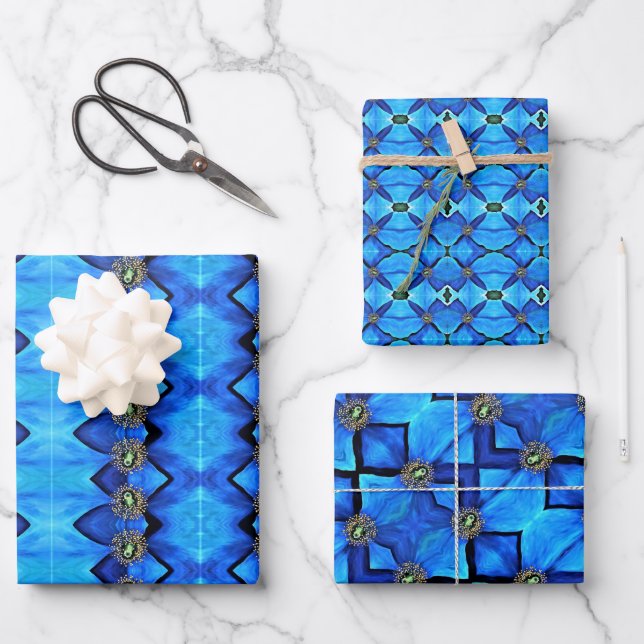 Papier cadeau Papier bleu Himalaya (Recto)