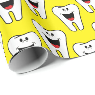 Papier Cadeau Papier brillant, Dentiste Jaune Dents