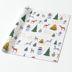 Papier Cadeau Papier brillant pour les vacances d'hiver, 30 po x
