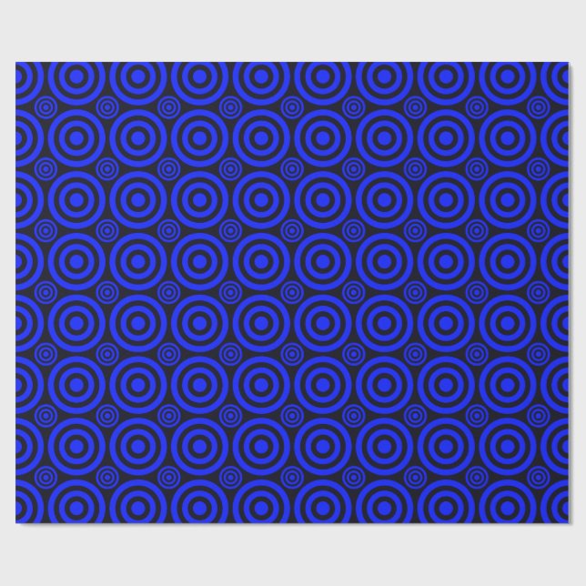 Papier Cadeau Papier-cadeau Bullseye-bleu-noir (Plat)