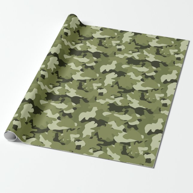 Papier Cadeau Papier de camouflage motif de camouflage militaire (Déroulé)