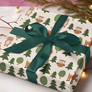 Papier Cadeau Papier de carénage de la Chouette de cerf animal d