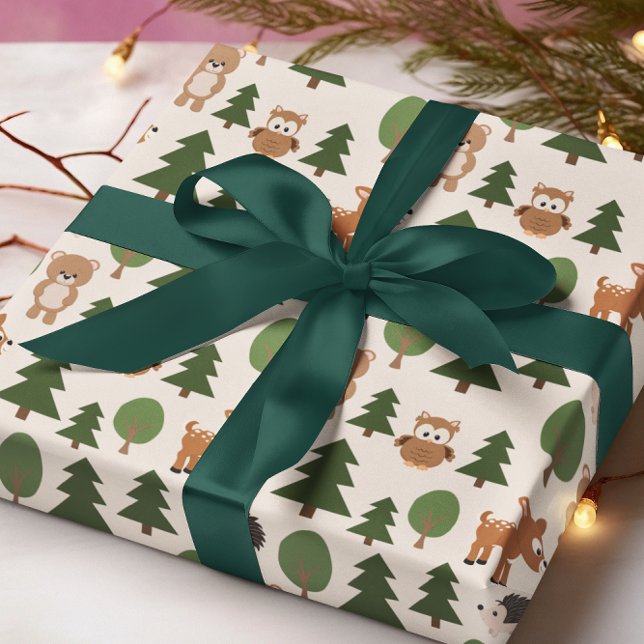 Papier Cadeau Papier de carénage de la Chouette de cerf animal d (Créateur téléchargé)