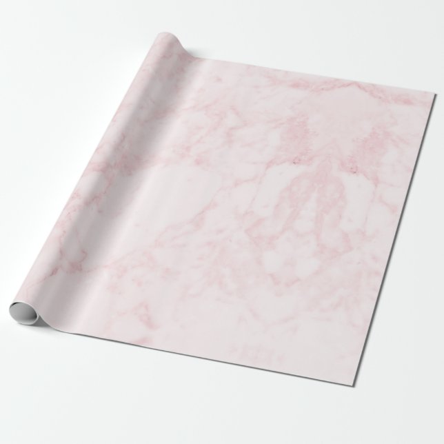 Papier Cadeau Papier de marbre rose-clair d'emballage cadeau (Déroulé)