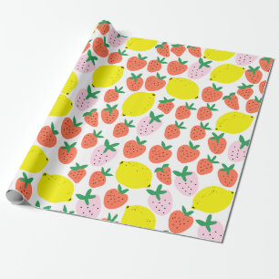 Papier Cadeau Papier d'emballage à la fraise et au citron