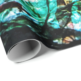 Papier Cadeau Papier d'emballage abstrait bleu foncé, partie Abs