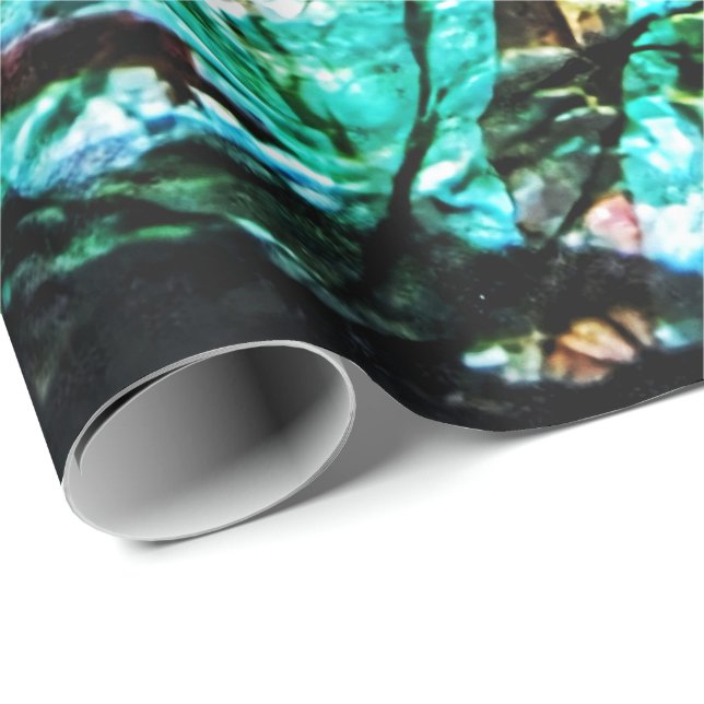 Papier Cadeau Papier d'emballage abstrait bleu foncé, partie Abs (Coin rond)