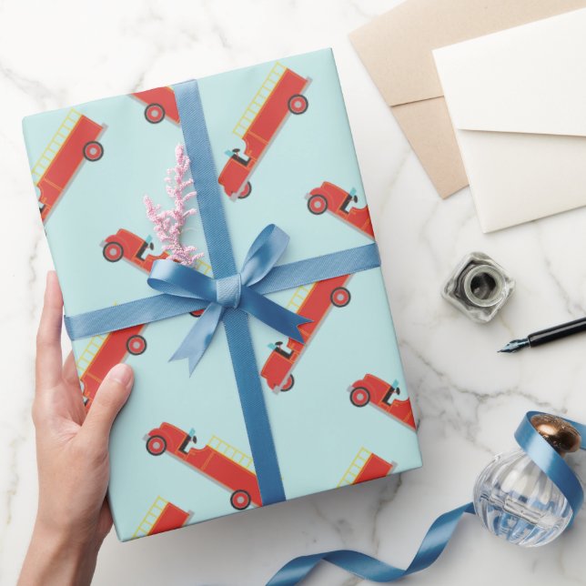 Papier Cadeau Papier d'emballage amusant motif de camion de pomp (Cadeaux)