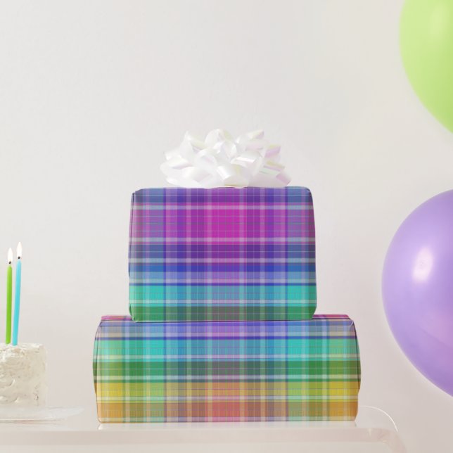 Papier Cadeau Papier d'emballage - Arc-en-ciel Madras (Cadeaux de fête)