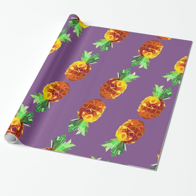 Papier Cadeau Papier d'emballage Art numérique ananas (Déroulé)