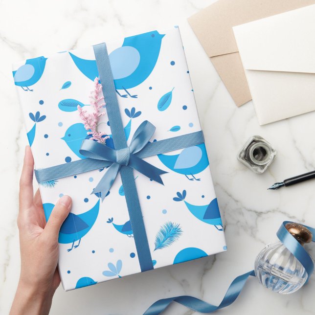 Papier Cadeau Papier d'emballage Blue Bird (Créateur téléchargé)