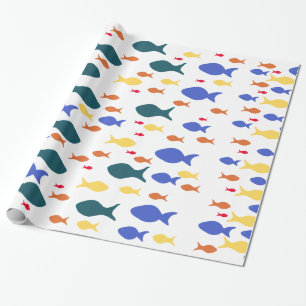 Papier Cadeau Papier d'emballage brillant de poissons,