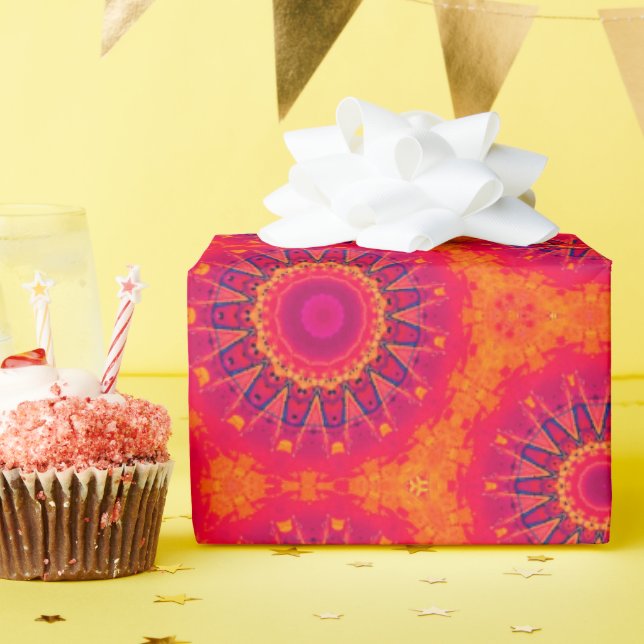 Papier Cadeau Papier d'emballage cadeau géométrique Boho. (Fête d'anniversaire)