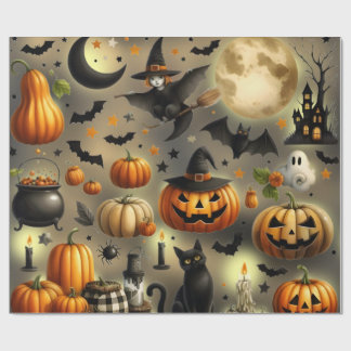 Papier Cadeau Papier d'emballage citrouille