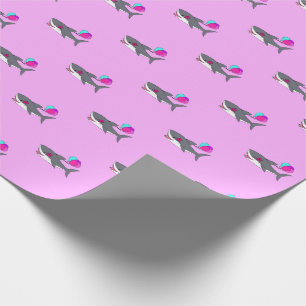 Papier Cadeau Papier d'emballage d'anniversaire avec du requin m