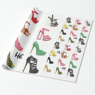Papier Cadeau Papier d'emballage d'anniversaire de chaussure pou